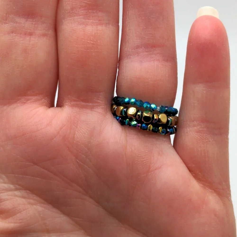 381MIDALANE Colorful Stacked Ring Set